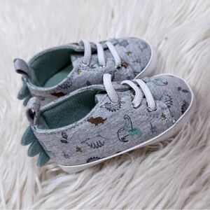 Child of Mine Gray Dinosaur Baby Shoes